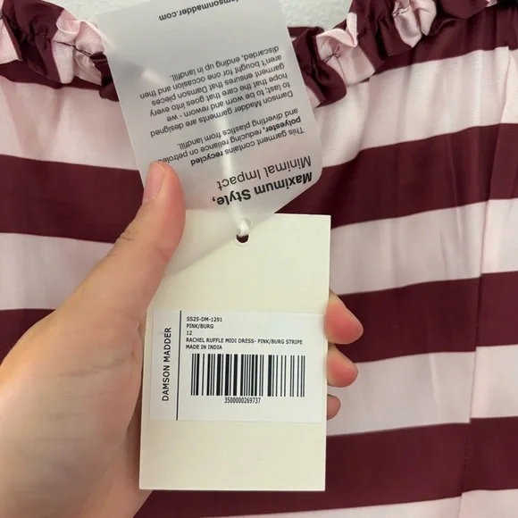 NEW NWT Damson Madder Rachel Ruffle Midi Dress - Picture 4 of 5